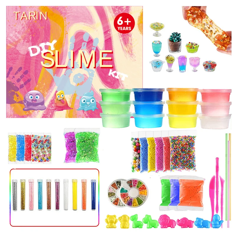 Hot Sell Educational diy slime Kit Slime Making Kit Charms Glitter Accessories Toy Clear slime set