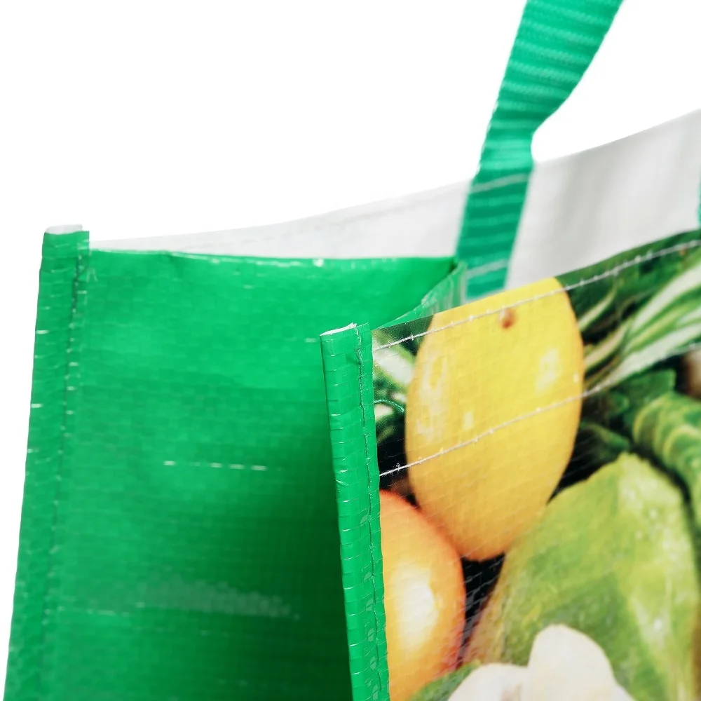 SPAR supermarket cheap reusable recycled pp woven foldable shopping bag