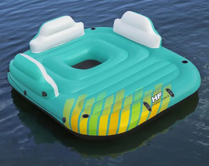 Best High quality 6 person Inflatable beach floating party island Sunny lounge custom floating mat for pool