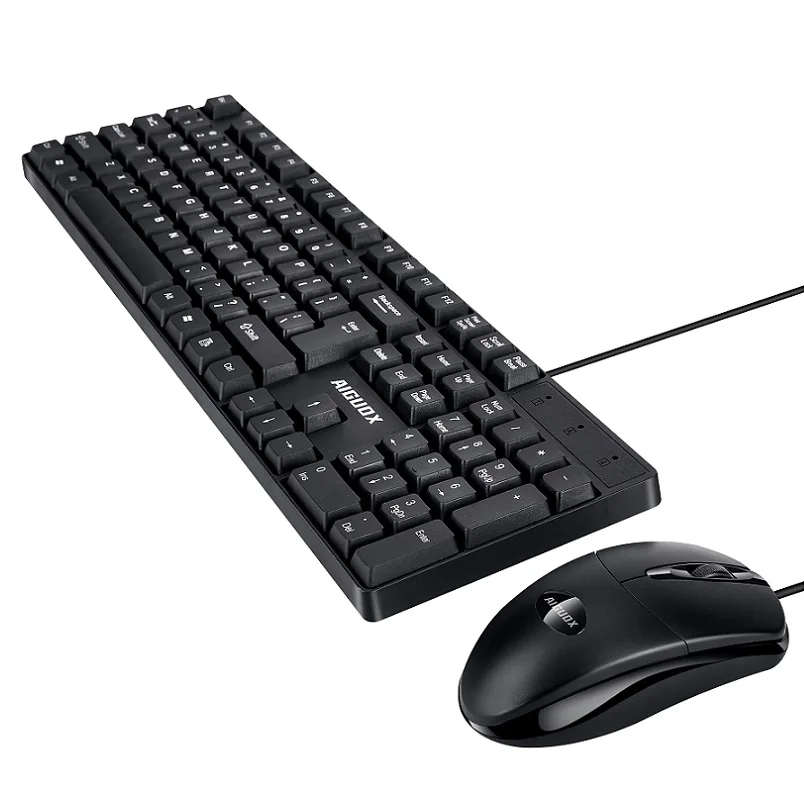 New black 104keys Klavye Kiti keyboard mouse combo Ergonomic wired USB keyboard and mouse combination
