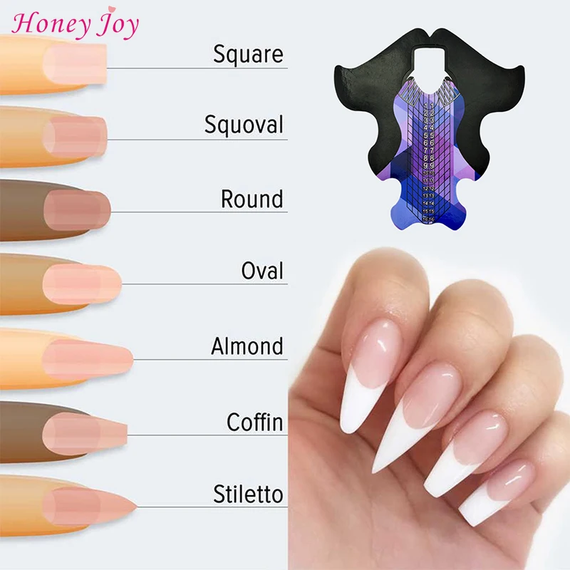 High Quality 100Pcs Fish Patten Uv Gel Acrylic Curve Nail Tips Extension Full