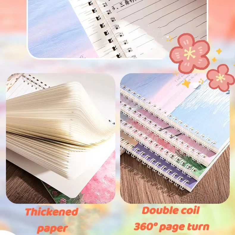 Wholesale A5 coil notebook notebook portatil oil painting diary notebook