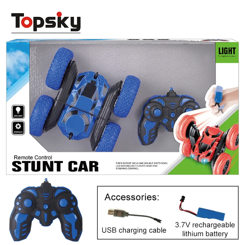 Funny 2.4G Double Sided Remote Control Car Toys 4WD Boys Radio Control Electric Drift Off Road Stunt Vehicle Toys for Children