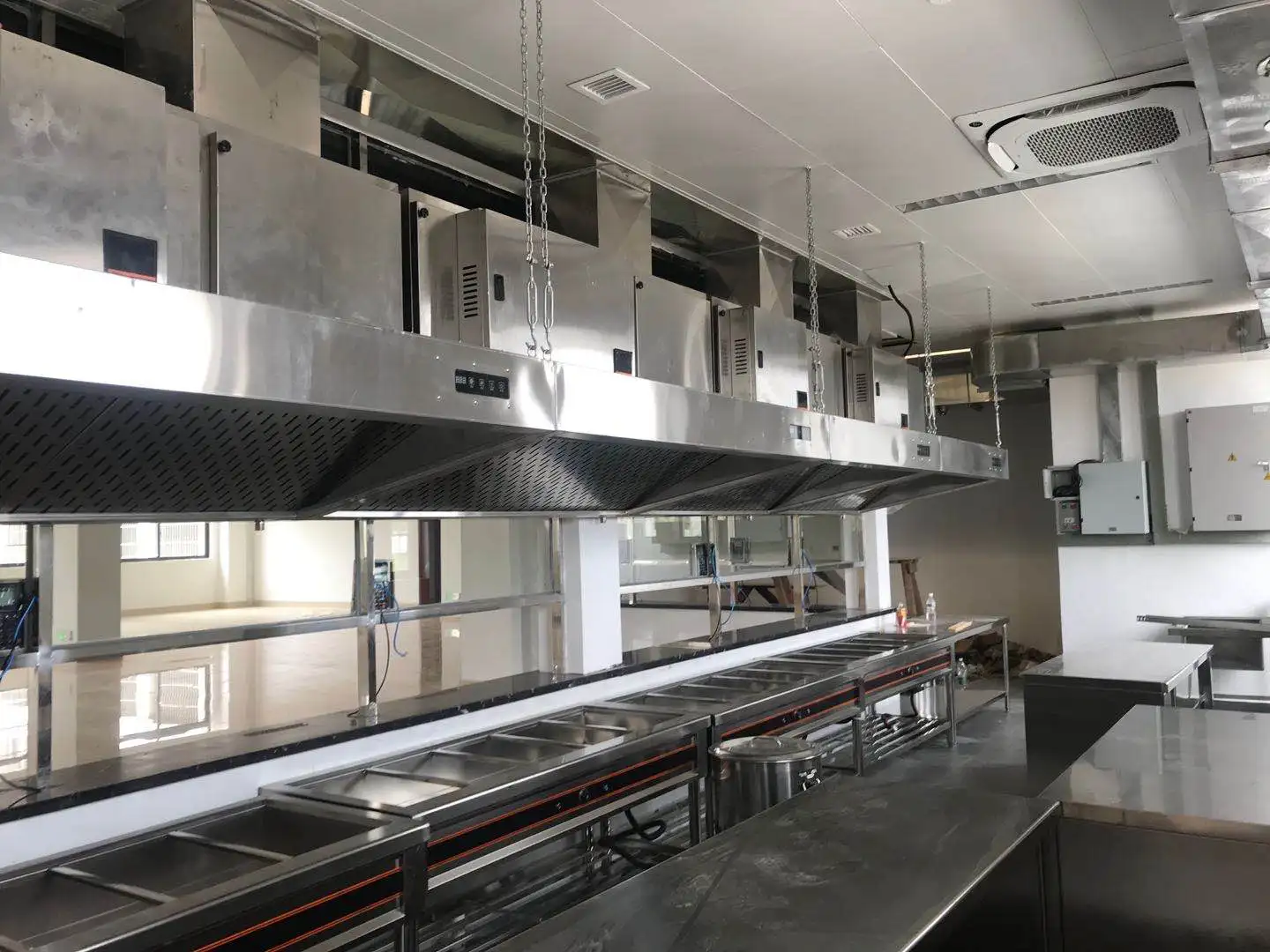 96% oil smoke removal rate exhaust system commercial ventilation kitchen range hood with ESP filter