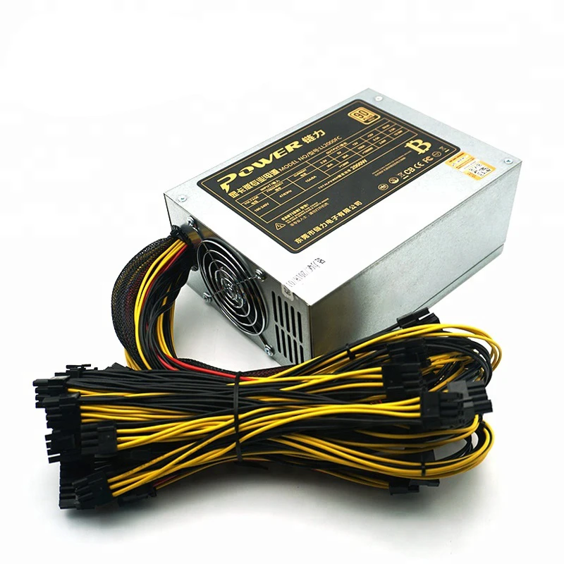 Блок питания ATX Gold Minging 2000 Вт, поддержка 8 GPU для ETH BTC Ethereum, черный контакт состояния компьютера