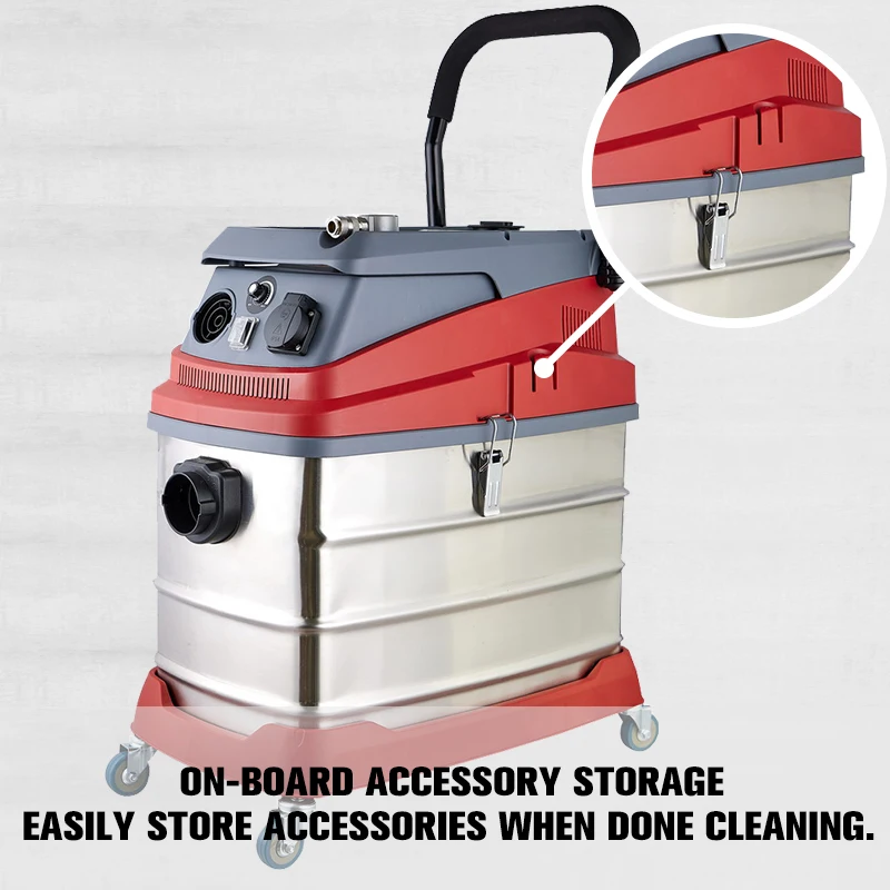 1400/1600W 50L industrial vacuum cleaner in SS tank with pneumatic connector and  cyclone water filter clean equipment for car