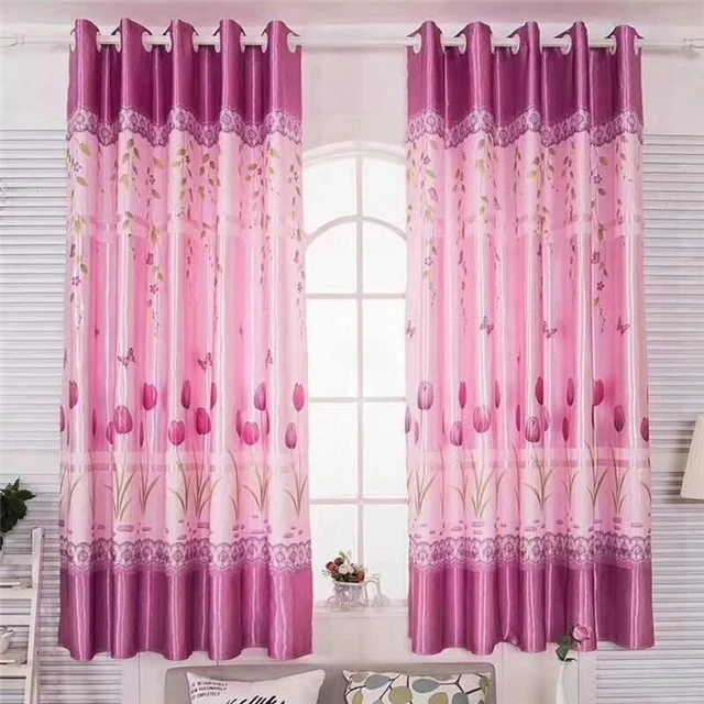 China Cheap Blackout Polyester Embroidered Printed Shade Window Curtains For Home And Hotel