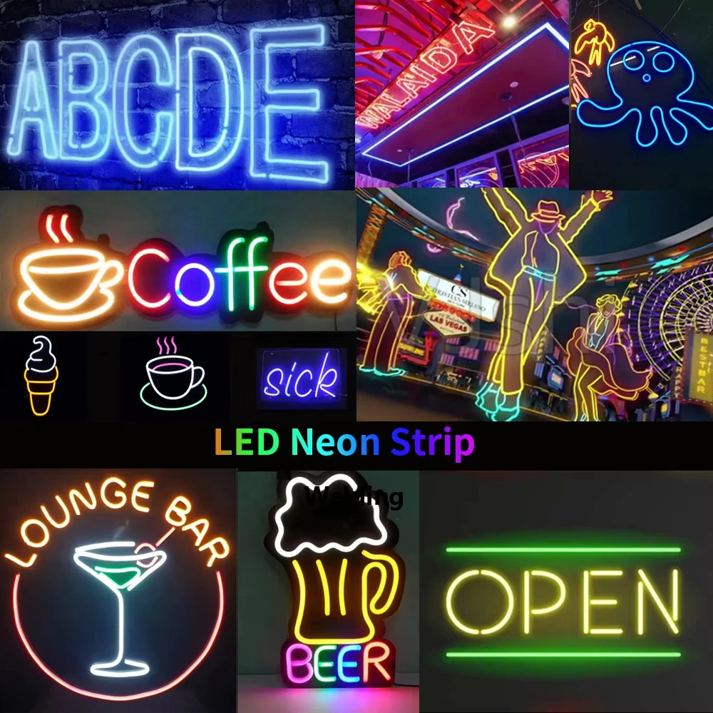 Neon RGB Rope Lights with RF Remote 6*16mm DC12/24V Neon Rope Lights RGB  Gaming Smart Led Strip Lights for Bedroom