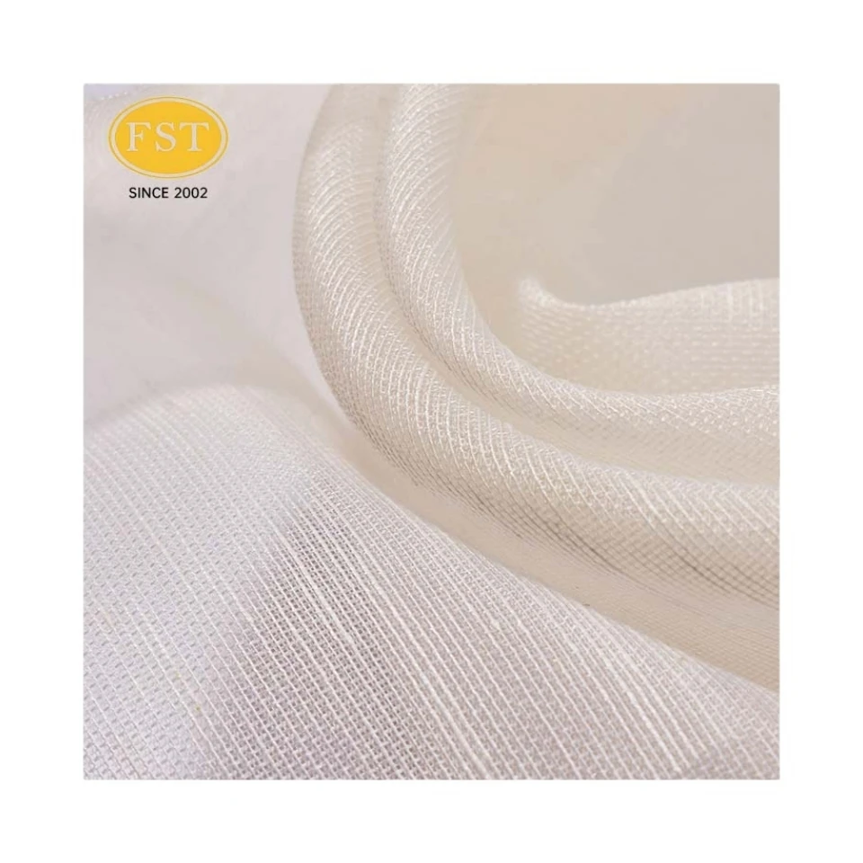 51%silk and 49% linen Plain Solid Color Silk Organza Fabric