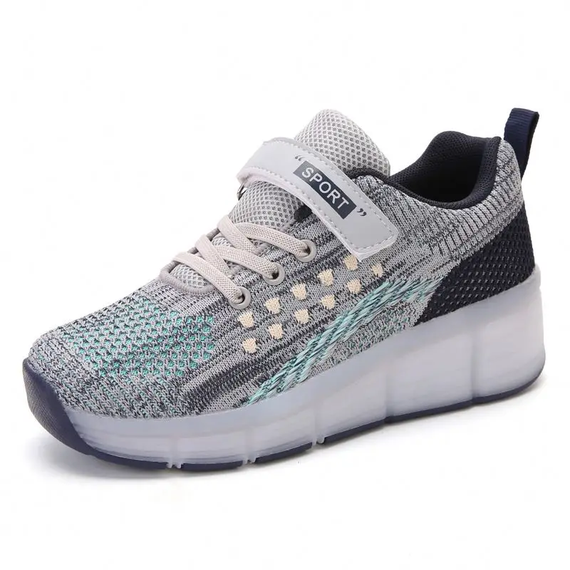 Drop Shipping 7 Colors LED Rechargeable Kids Roller Skate Shoes Single Wheel Shoes Sport Sneaker For Boys/Girls