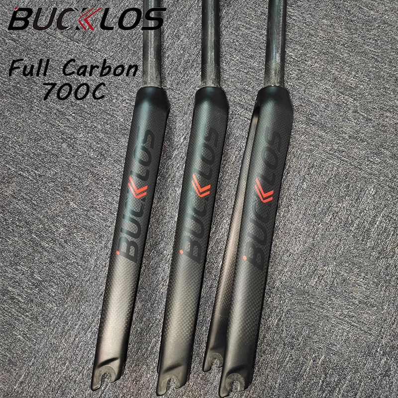 OEM/ODM BUCKLOS Horquilla De Bicicleta 700c Full Carbon Fiber 3mm Quick Release Bicycle Parts Mtb Road Bike Rigid Fork