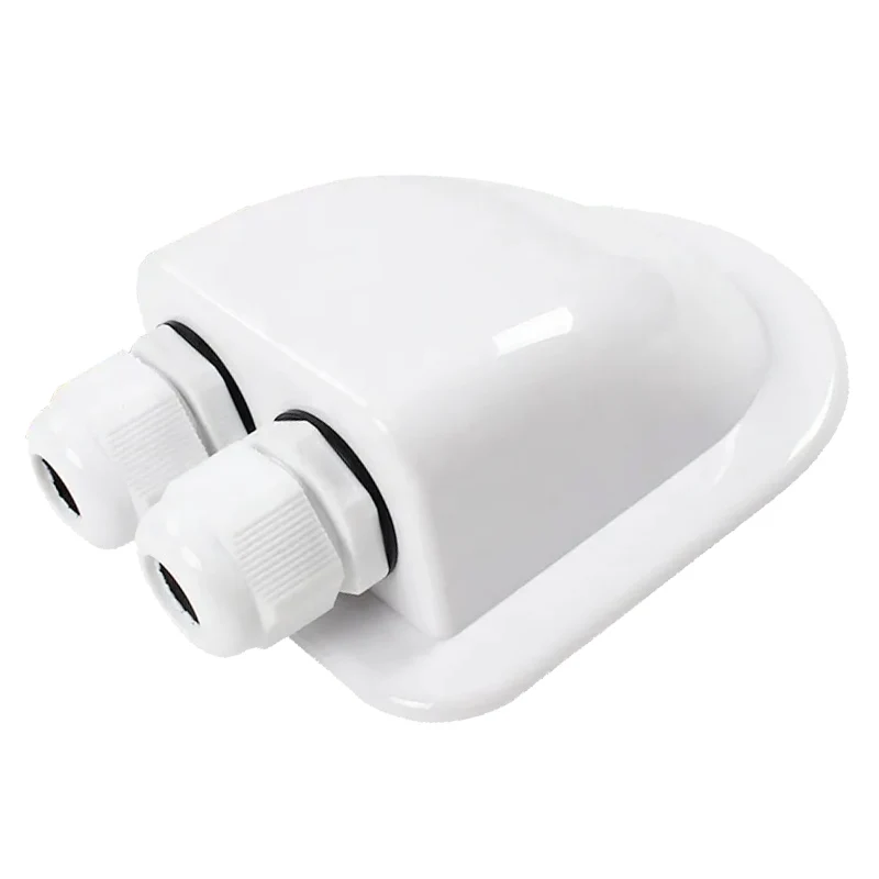 IP67 IP68 Weatherproof White Solar Double Cable Entry Gland Box UV-Resistant ABS Solar Panels RV Camper Junction Box