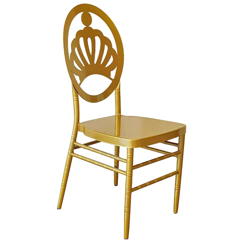 Foshan Furniture manufacturer metal wedding bamboo chairs banquet chairs aluminum alloy gold Cheap wedding dinner chairs