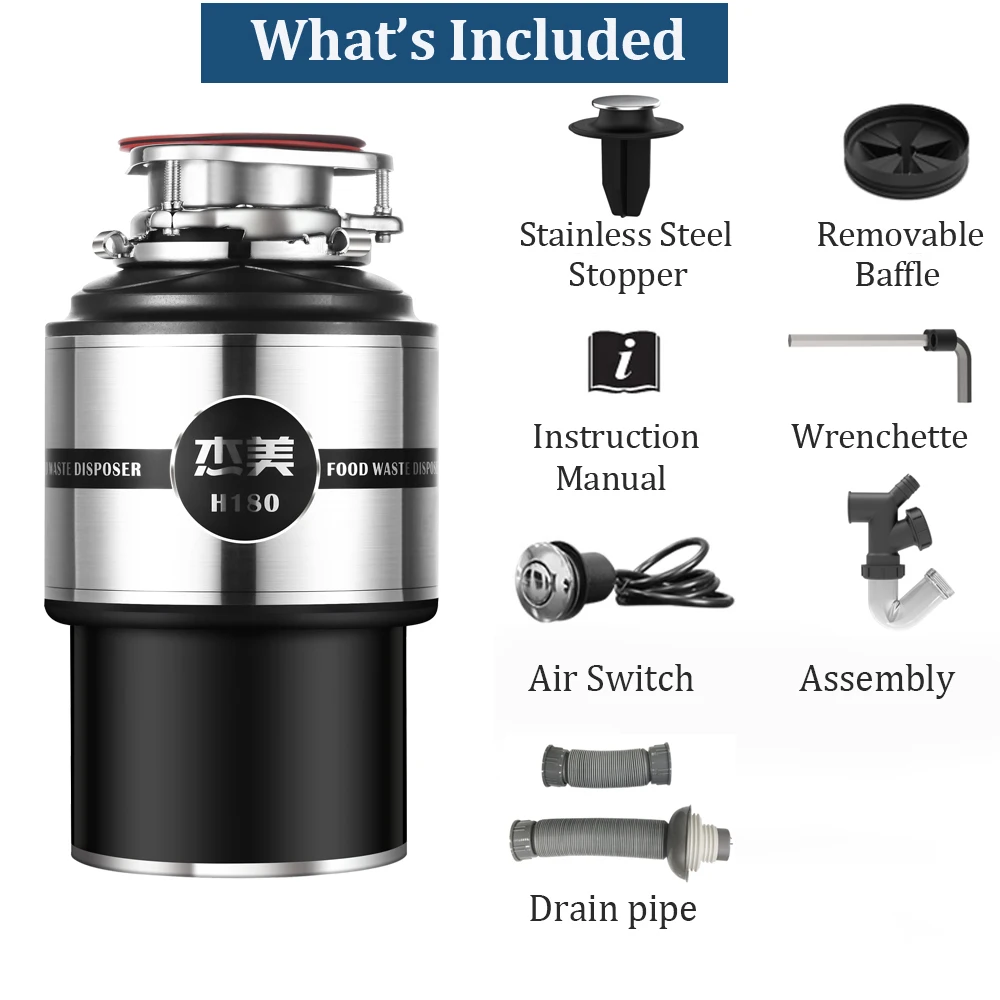 Kitchen sink food waste disposer garbage disposal machine for food shredder