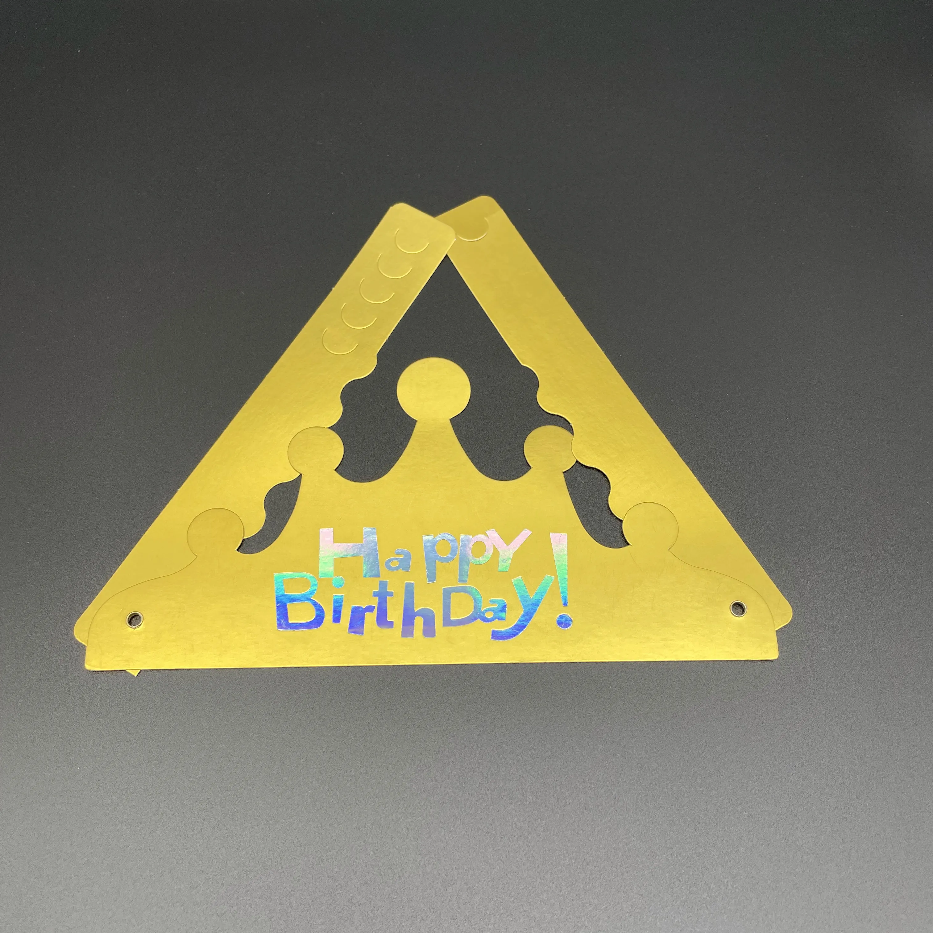 Children Party Happy Birthday Paper Decorative Red and Gold Crown party Hat