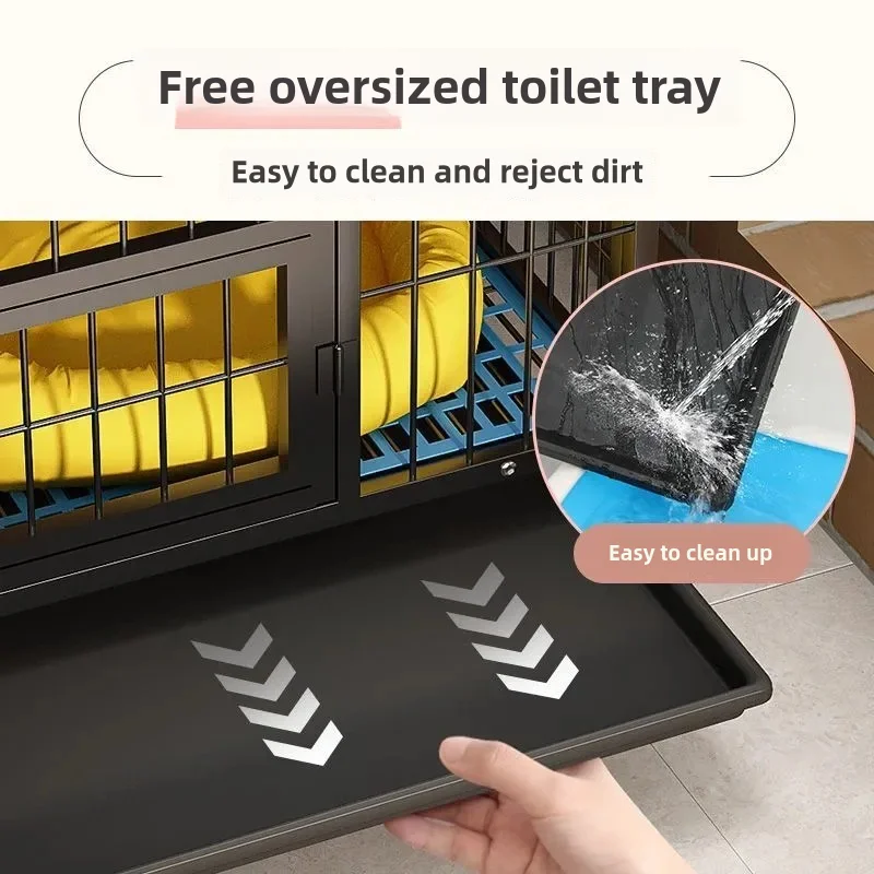 metal dog kennel Large Medium-sized Indoor Separation Thickened Pet Cage Golden Haired Labrador Household Dog Cage with toilet