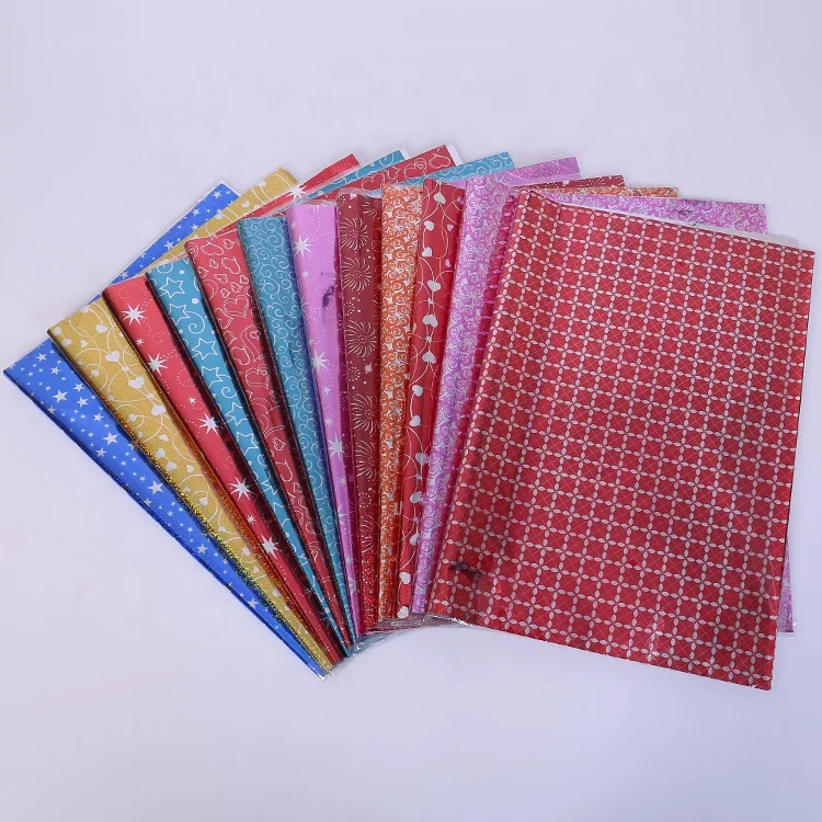 50 70 Gift wrapping paper design popular packing sheet holo gift film packing paper gift paper cheap