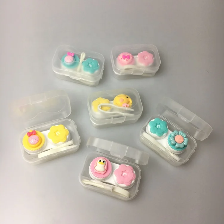 3D милый Футляр для контактных линз, милый Футляр для контактных линз, принимаем печать логотипа на футляре A-S001