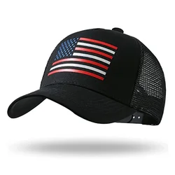 Custom American Flag Trucker Hat Snapback Hat for Men Women  Breathable Mesh Side Adjustable Fit  for Casual