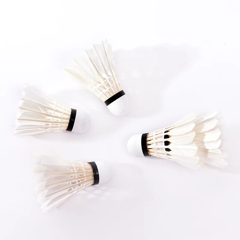 Customization Badminton White Goose Feather Shuttlecock Balls Firm High Quality Outdoors Balls for Training