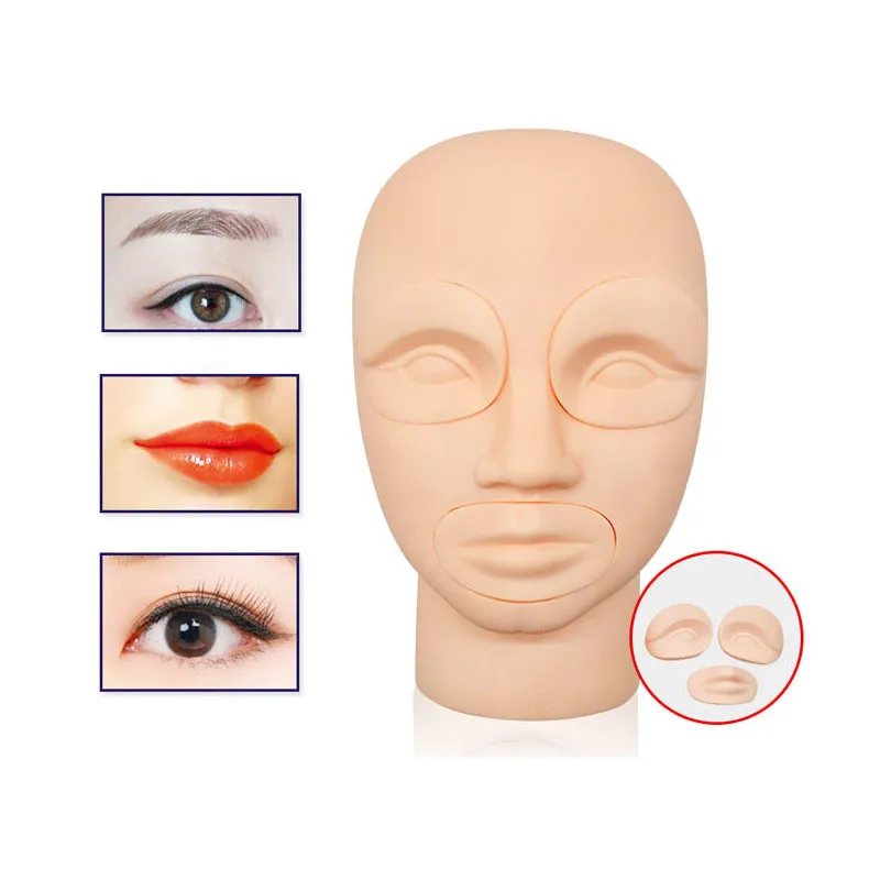 maquillaje permanente Practice Mannequin Head with Removable Lips and Eyes
