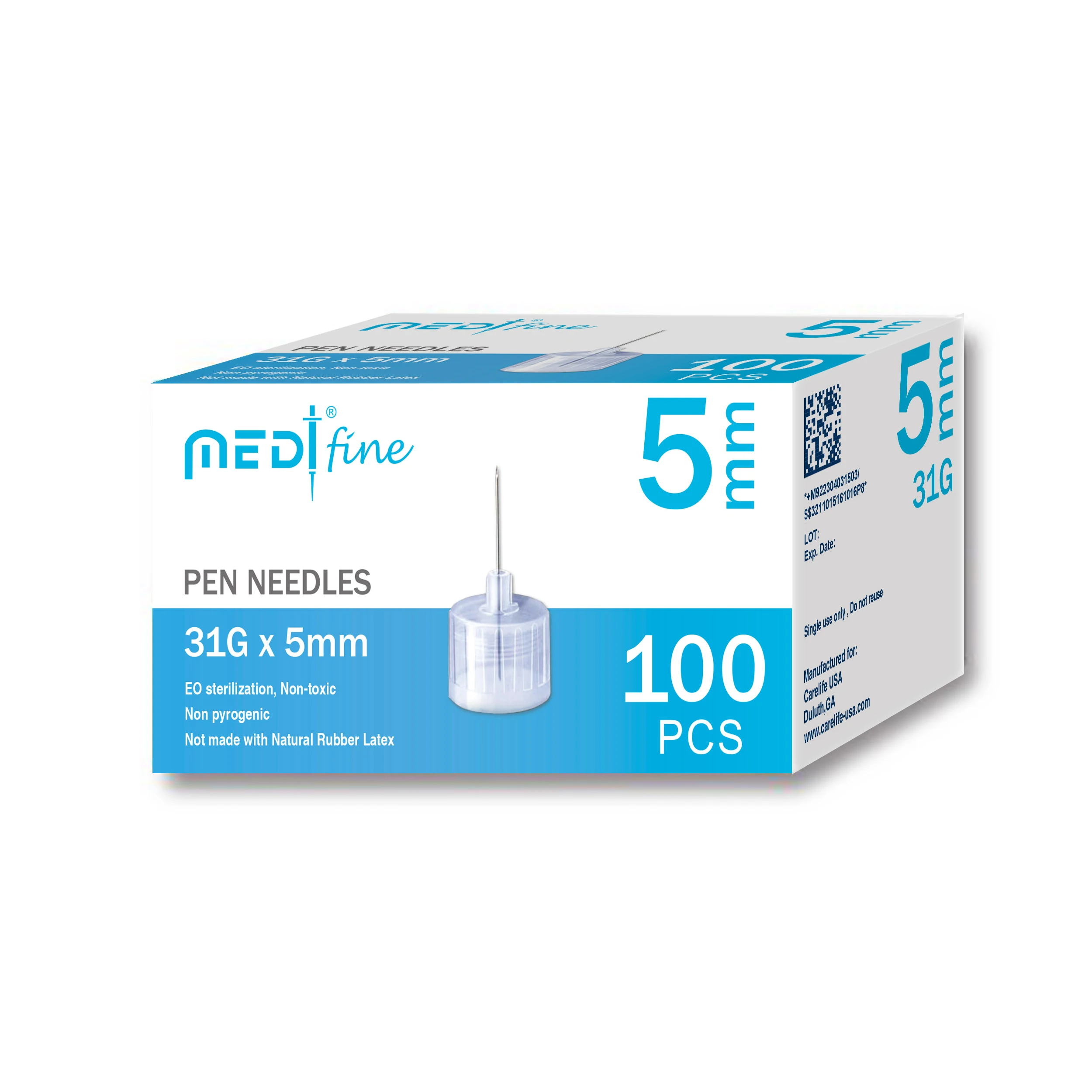 Medt fine Insulin Pen Needles 31G 5mm for Insulin Pen Injection