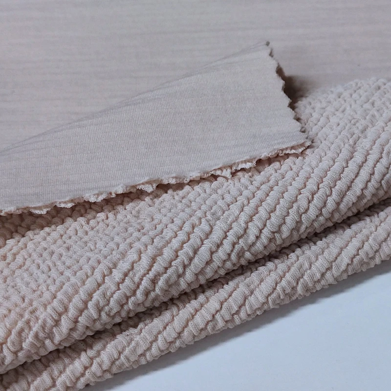 Swimwear Crinkle 92 Nylon 8 Spandex Stretch Knit Seersucker Fabric for Swimsuit