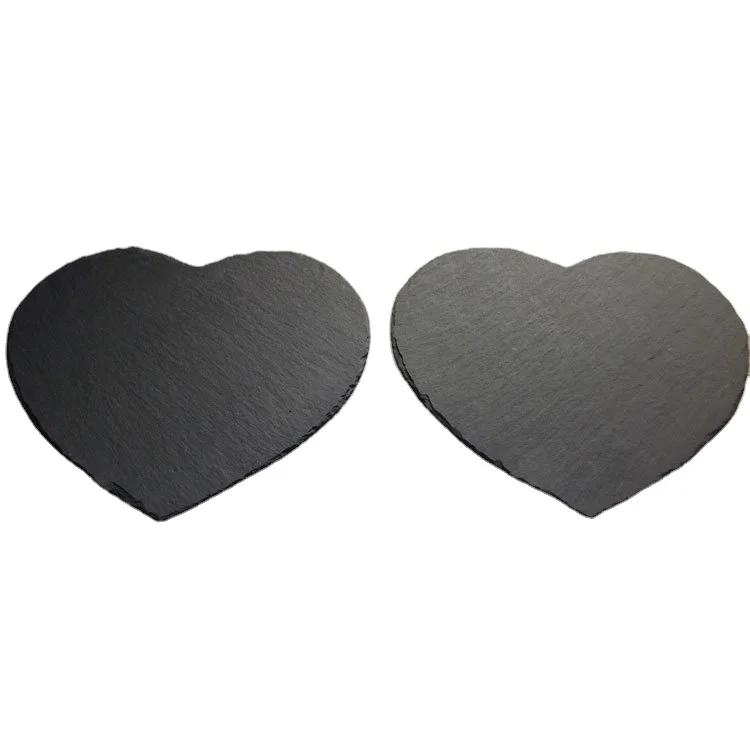 Natural Stone Kitchen Dinner Food Plates Cheese Cutting Board China Goods Wholesale Round Serving High Quality Black Slate Dish