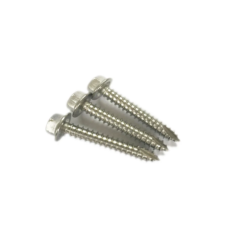 High quality Stainless steel DIN7504N hex head flange self tapping screw with ISO certification