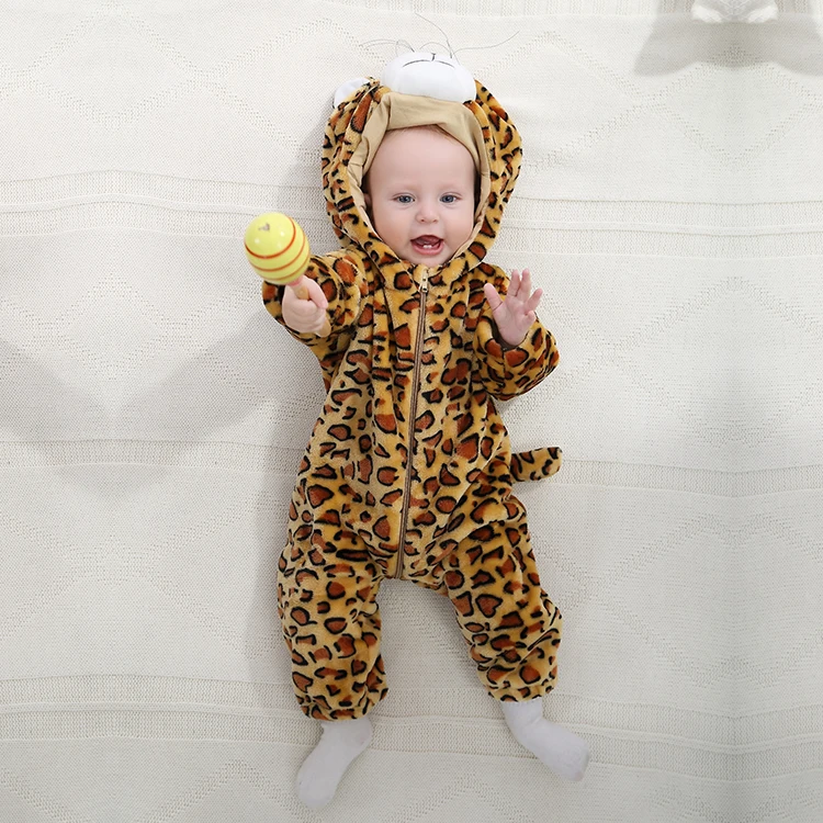 MICHLEY Hooded Winter Rompers Long Sleeve One piece Cosplay Christmas Halloween Baby Girl Jumpsuit