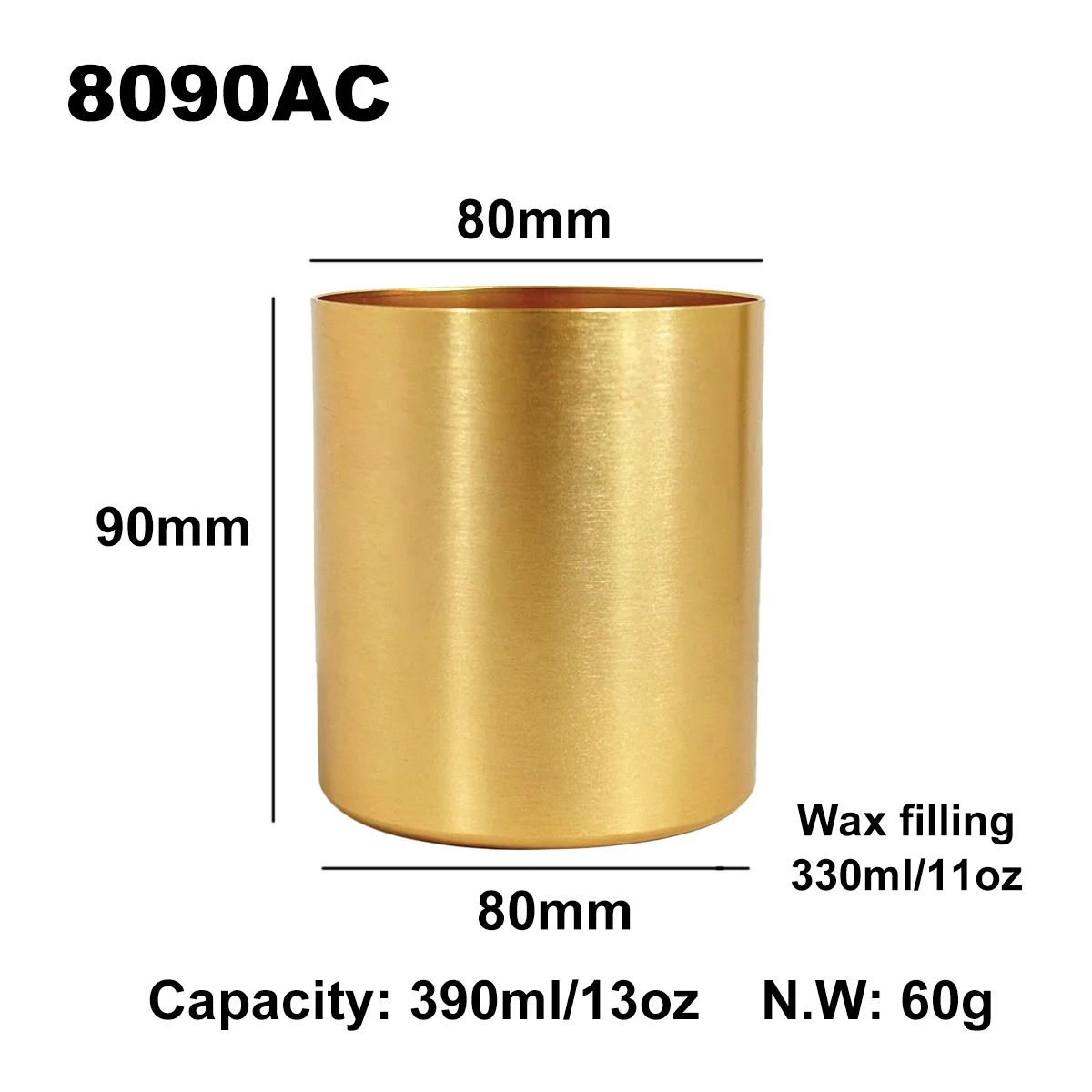 Unique aluminum jar candle container Container Empty metal candle holder for home decoration candle making