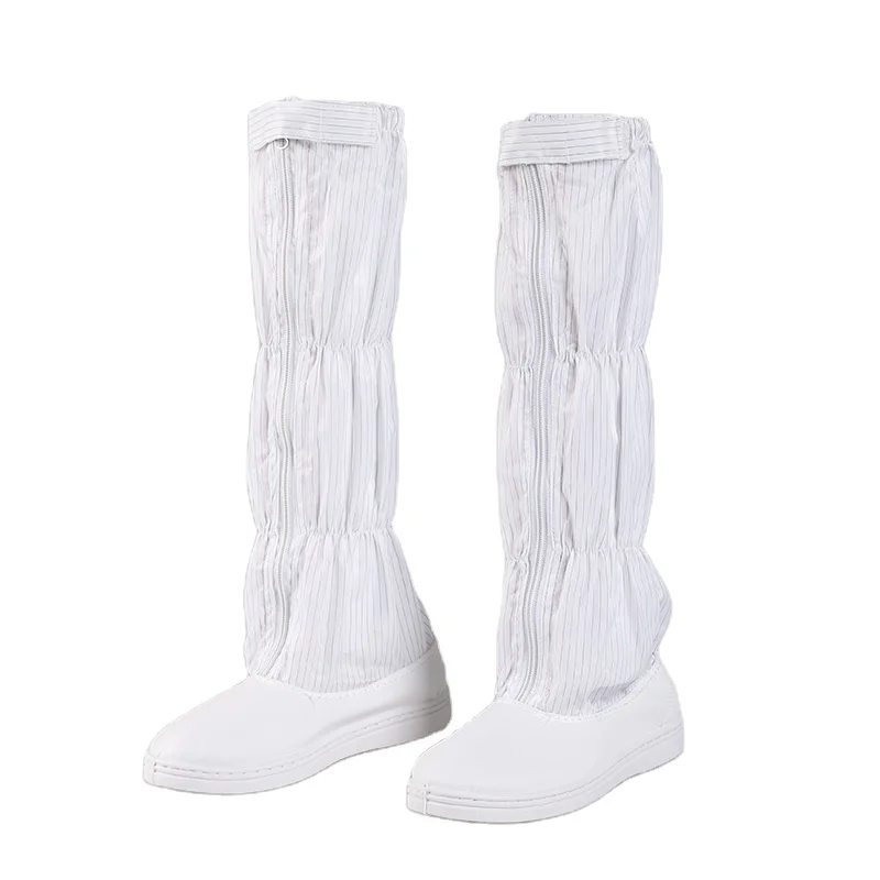 PVC/PU outsole iron zipper conductive fiber Cleanroom boots esd antistatic boots safety shoes