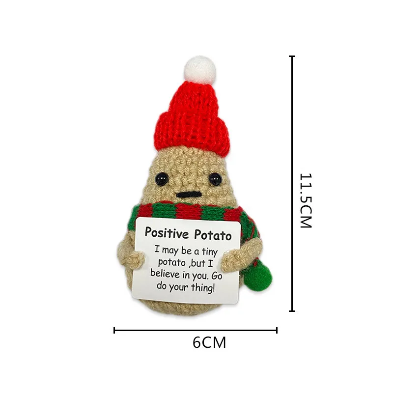 Christmas Positive Potatoes Crochet Dolls Knitted Crochet Doll Emotional Support Crochet Gift Home Decor Inspirational Gifts