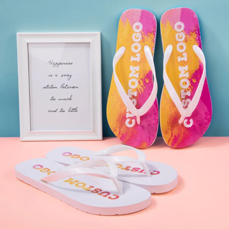Manufacturer OEM Mens Beach Summer Slippers Rubber Womens Pink Custom Blank Flip Flops Black Wholesale