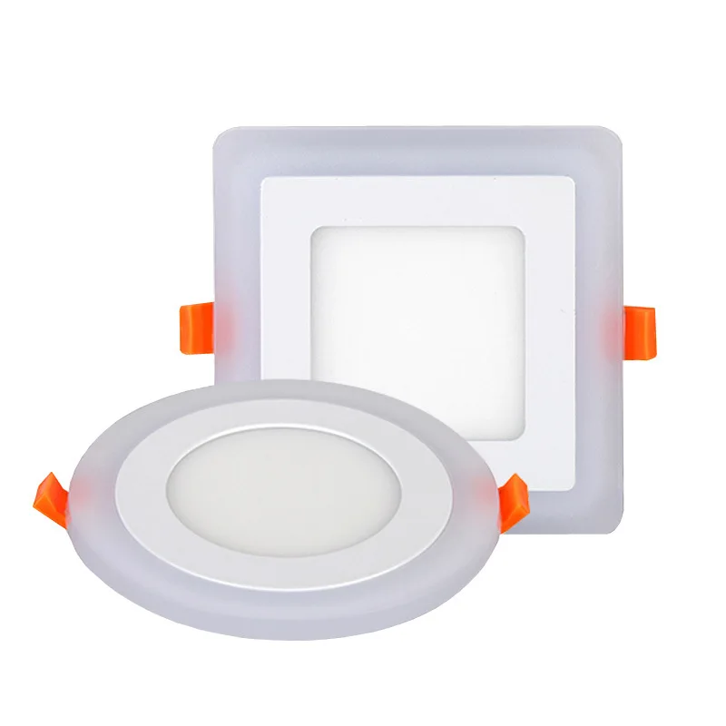 COYOLED Hot selling 3+3w 6+3w 12+4w 18+6w Double Color White Blue Surface Recessed RGB Ceiling Slim Round Square Led Panel Light