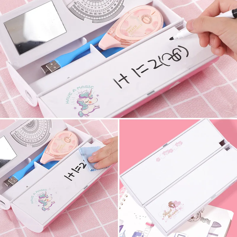 Wholesale new USB kids pencil case boy girl popular stationery box Elementary school functional stationery box