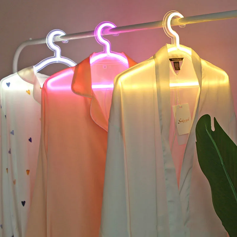 personalized plastic hangers led neon light creative plastic hanger plastic hanger display