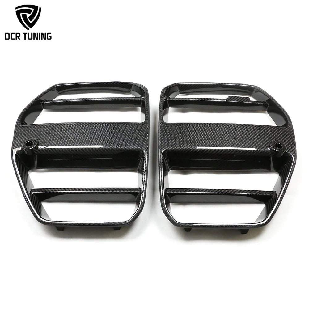G82 Carbon Fiber Front Grille ST Style for BMW M3 G80 G82 G83 M4 Dry Carbon Front Bumper Kidney Grid Mesh Automotive Accessories