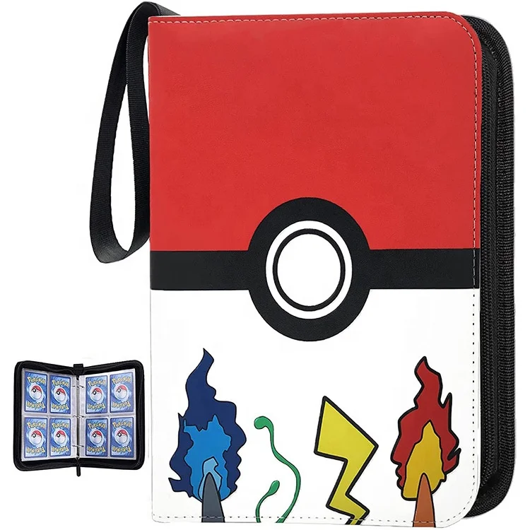 Лидер продаж, держатель для карт pokemoned, папка для игровых карт, альбом pokemo с 50 премиальными 4-карманными листами, удерживает 400 карты
