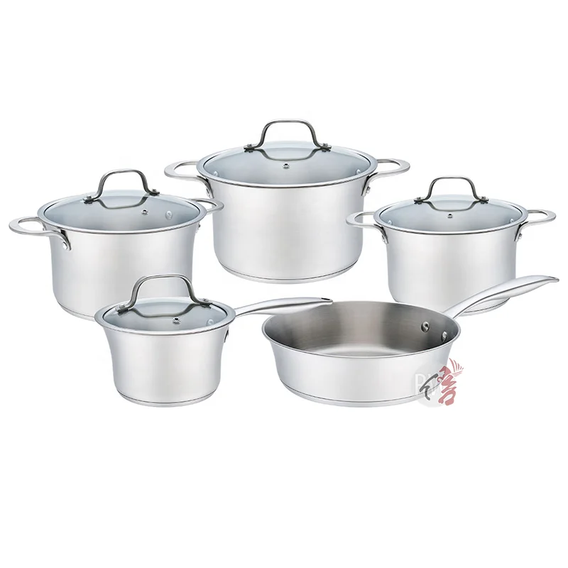 Высококачественная кухонная кастрюля в форме тюльпана наборы посуды из нержавеющей
