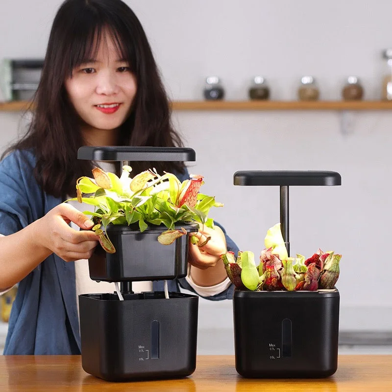 Creative mini smart garden for plants indoor garden hydroponic flower planter Home Garden smart pots planters with Led Light