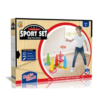 Factory wholesale outdoor toss game Sport 4 coke bottle ferrules ring toss shot game