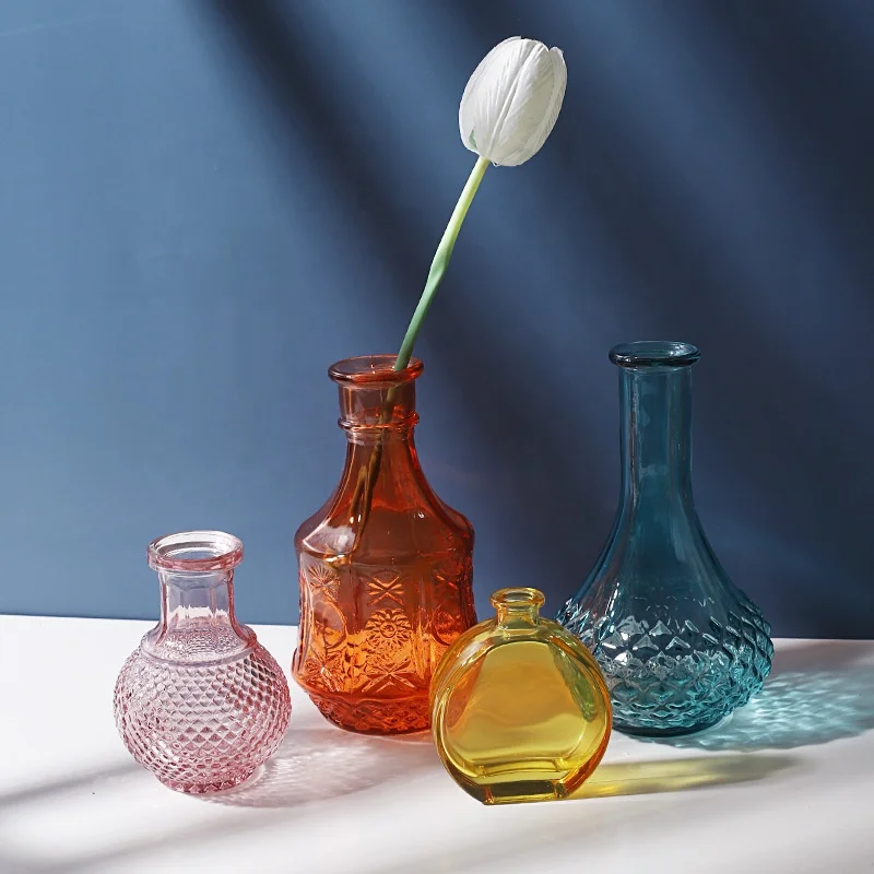 Glass Vase Cheap Unique Small Glass Flower Vases