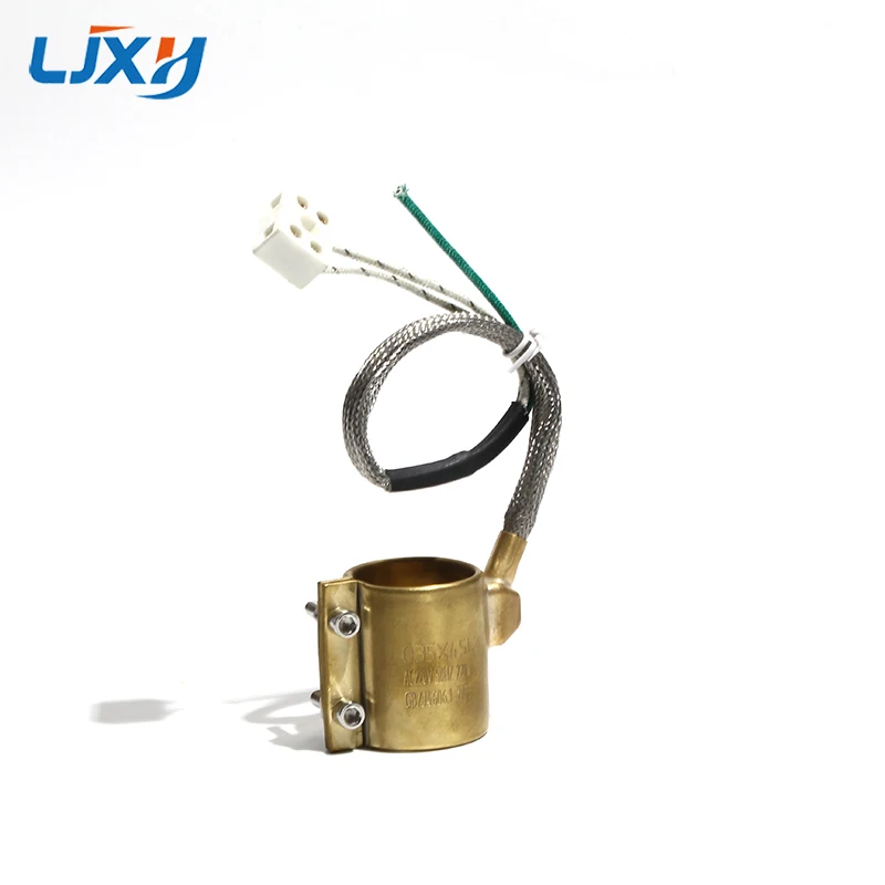 LJXH 2PCS 110V/220V/380V Brass Extruder Heater Bands Copper Barrel Ring ID 90mm Height 25-60mm with Grounding Wire 300-750W