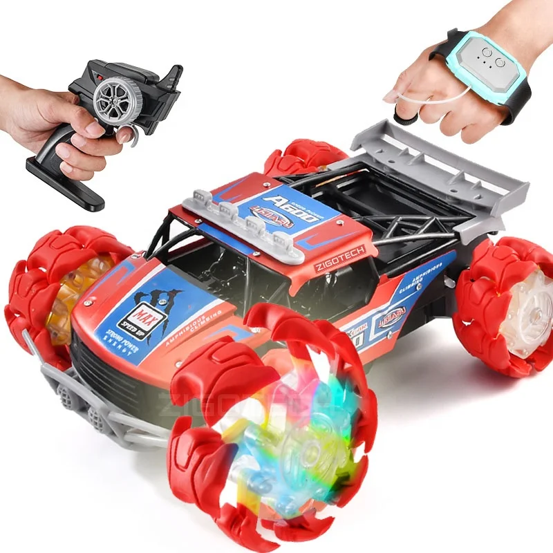 ZIGO TECH  Explosive Wheel watch Sensor control double side stunt drift car mobilan rc mainan mobil remote