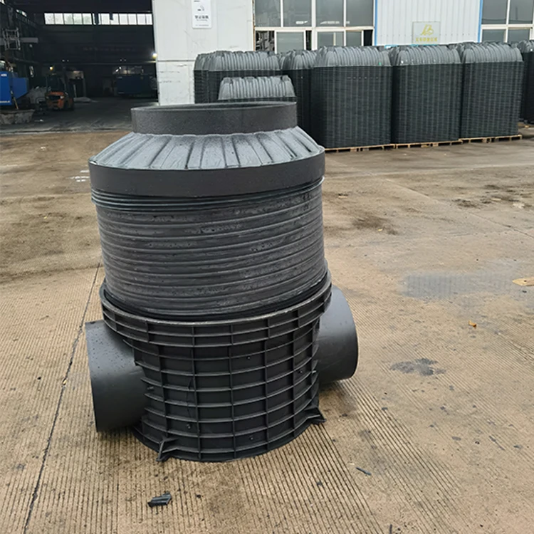 Underground Rotational Molding Black Plastic Manhole Inspection Well