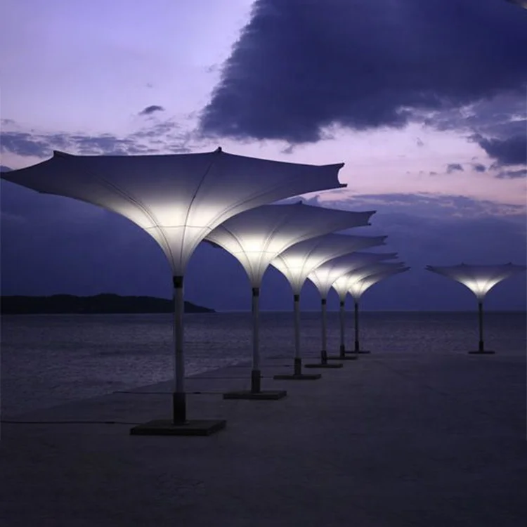 Led Flashlight Automatic Umbrella Outdoor Patio Umbrella With Led Light