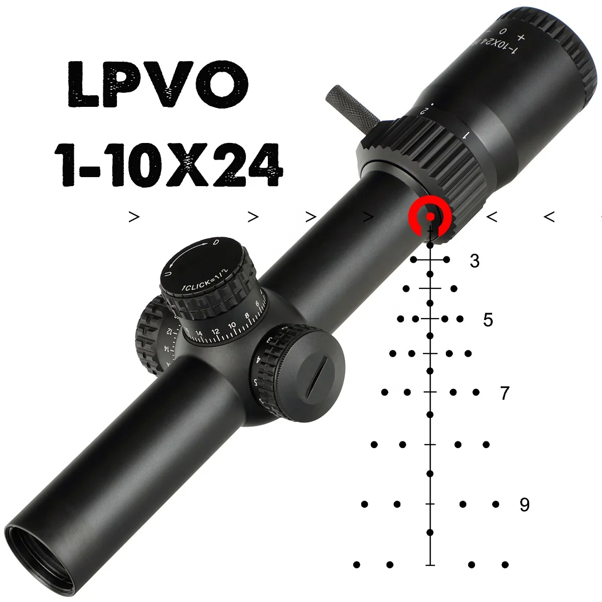 ohhunt LR 1-10X24 IR LPOV Tactical Scope With Red Illumination Optical Scope For Hunting