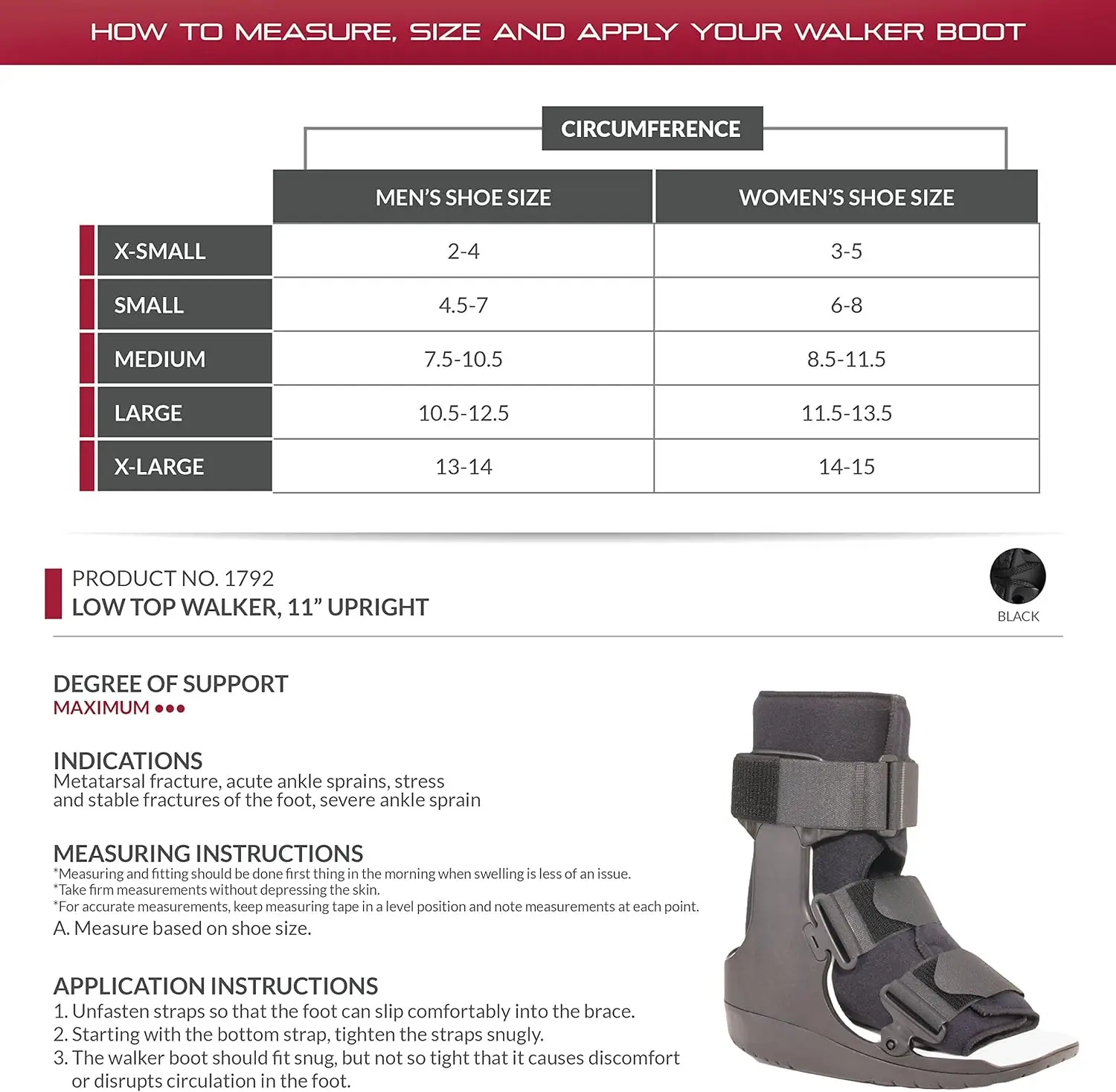 Walker Fracture Cam Ortho Boot Walking Stress Fractures of the Foot Sprain walker boot for Acute Sprain Severe Ankle