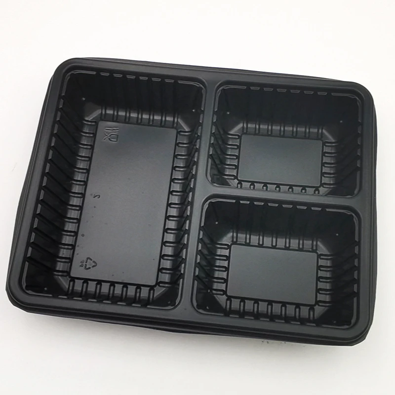 bento box 3 compartment leakproof  microwave lunch box takeaway packaging fast food container pp plastic with lid